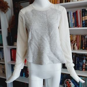 Ann Taylor Mixed Media Sweater Blouse